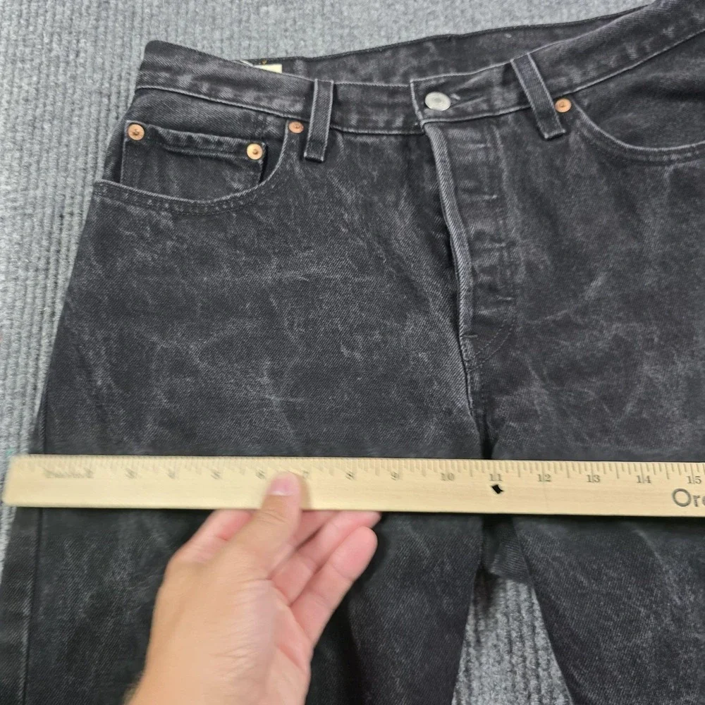 Levi's 501 '90s Jeans Mens 30x30 Black Stone Wash Relaxed Straight Button Fly